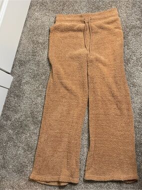 flirtitude Plush Lounge Pants in Camel
